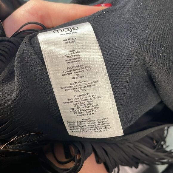 Maje Black w Fringe Trim Dress - Picture 6 of 6